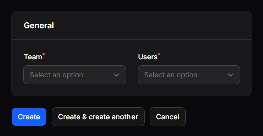 Team member form